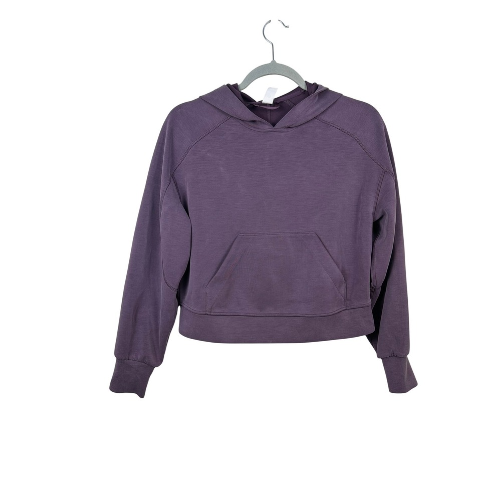 Lululemon AirWrap Pullover Hoodie Womens 2 Purple Excellent Cropped Spacer